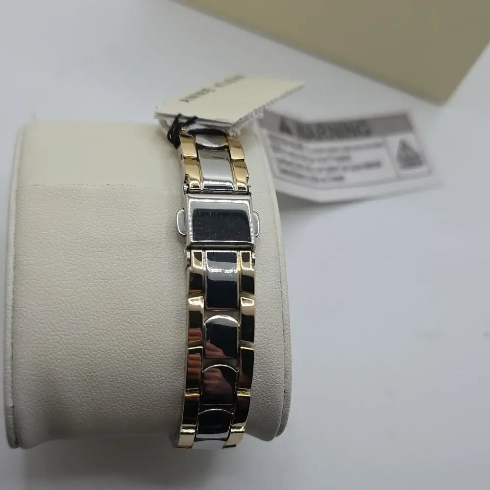 Anne Klein Women’s Quartz Two- Black Dial, Gold Silver Tone 28mm